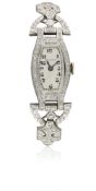 A FINE & RARE LADIES PLATINUM & DIAMOND ROLEX BRACELET WATCH CIRCA 1930s, REF. 795 WITH ORIGINAL