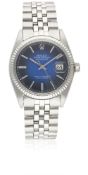 A GENTLEMAN'S STEEL & WHITE GOLD ROLEX OYSTER PERPETUAL DATEJUST BRACELET WATCH CIRCA 1967, REF.