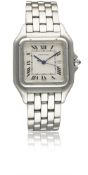 A GENTLEMAN'S STAINLESS STEEL CARTIER PANTHERE 