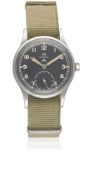 A GENTLEMAN'S STAINLESS STEEL BRITISH MILITARY OMEGA W.W.W. WRIST WATCH CIRCA 1940s, PART OF THE 