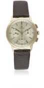 A RARE GENTLEMAN'S 18K SOLID PINK GOLD OMEGA CHRONOGRAPH WRIST WATCH CIRCA 1963, REF. 101.010-63
