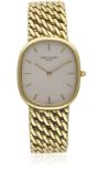 A FINE GENTLEMAN'S 18K SOLID GOLD PATEK PHILIPPE ELLIPSE AUTOMATIC BRACELET WATCH CIRCA 1990s,