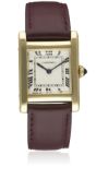 A RARE 18K SOLID GOLD CARTIER LONDON TANK NORMALE WRIST WATCH CIRCA 1951 Movement: 18J, manual wind,