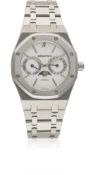 A GENTLEMAN'S STAINLESS STEEL AUDEMARS PIGUET ROYAL OAK DAY DATE MOONPHASE BRACELET WATCH CIRCA