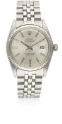A GENTLEMAN'S STEEL & WHITE GOLD ROLEX OYSTER PERPETUAL DATEJUST BRACELET WATCH CIRCA 1969, REF.