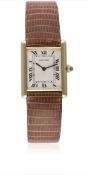 A GENTLEMAN'S 18K SOLID GOLD CARTIER TANK LOUIS MECANIQUE WRIST WATCH CIRCA 1990s, REF. 960655