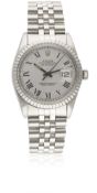 A GENTLEMAN'S STAINLESS STEEL ROLEX OYSTER PERPETUAL DATEJUST BRACELET WATCH CIRCA 1980, REF.
