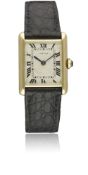 A RARE GENTLEMAN'S 18K SOLID GOLD CARTIER TANK WRIST WATCH CIRCA 1960s Movement: 18J, manual wind,