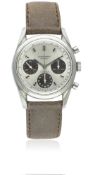 A RARE GENTLEMAN'S STAINLESS STEEL WAKMANN CHRONOGRAPH WRIST WATCH CIRCA 1960s, WITH 