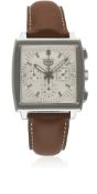 A GENTLEMAN'S STAINLESS STEEL TAG HEUER MONACO 2001 AUTOMATIC CHRONOGRAPH WRIST WATCH CIRCA 2007,