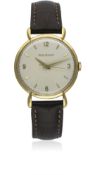 A GENTLEMAN'S 18K SOLID GOLD JAEGER LECOULTRE WRIST WATCH CIRCA 1950s Movement: Manual wind, cal.