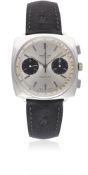 A GENTLEMAN'S CHROME PLATED BREITLING TOP TIME CHRONOGRAPH WRIST WATCH CIRCA 1967, REF. 2006 WITH 