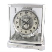 A VERY RARE CHROME PLATED JAEGER LECOULTRE BREVETS REUTTER ATMOS CLOCK CIRCA 1940, 7681 SERIAL