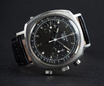 A RARE GENTLEMAN'S STAINLESS STEEL HEUER CAMARO CHRONOGRAPH WRIST WATCH CIRCA 1970, REF. 7743NT WITH
