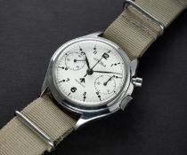 A VERY RARE GENTLEMAN'S STAINLESS STEEL BRITISH MILITARY LEMANIA SINGLE BUTTON ROYAL NAVY NUCLEAR