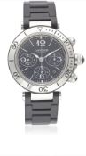 A GENTLEMAN'S STINLESS STEEL PASHA DE CARTIER SEATIMER CHRONOGRAPH BRACELET WATCH DATED 2012, REF.