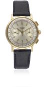 A RARE GENTLEMAN'S 18K SOLID PINK GOLD LONGINES FLYBACK CHRONOGRAPH WRIST WATCH CIRCA 1960s, REF.