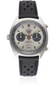 A GENTLEMAN'S STAINLESS STEEL HEUER CARRERA AUTOMATIC CHRONOGRAPH WRIST WATCH CIRCA 1970s, REF. 1153
