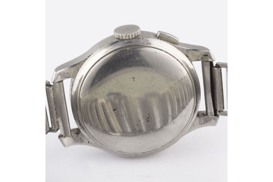 A RARE GENTLEMAN'S STAINLESS STEEL LONGINES FLYBACK CHRONOGRAPH BRACELET WATCH CIRCA 1937, - Image 6 of 10