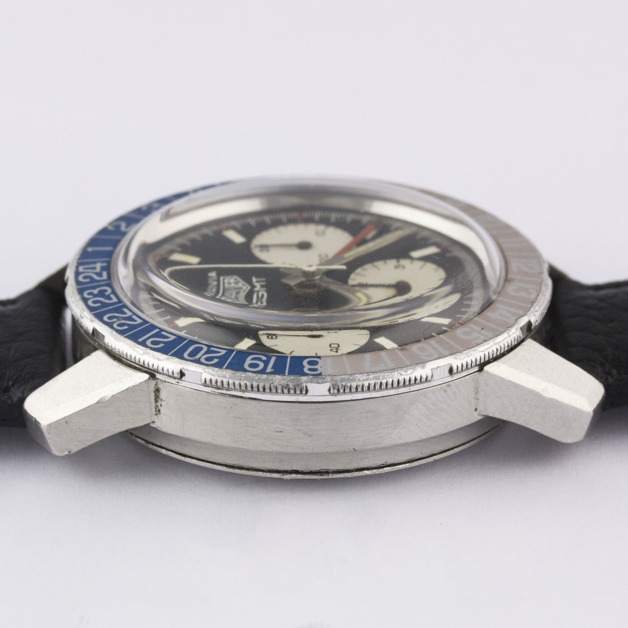 A VERY RARE GENTLEMAN'S STAINLESS STEEL HEUER AUTAVIA GMT CHRONOGRAPH WRIST WATCH  CIRCA 1968, - Image 9 of 9