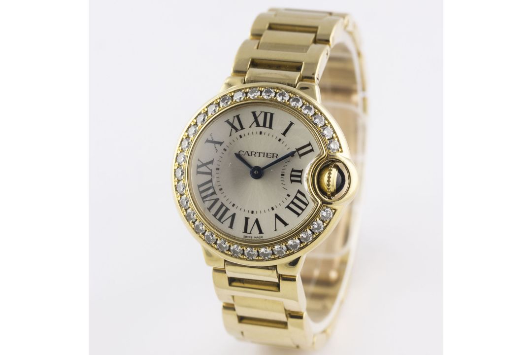 A FINE LADIES 18K SOLID GOLD & DIAMOND CARTIER BALLON BLEU BRACELET WATCH CIRCA 2007, REF. 3006 WITH - Image 3 of 7