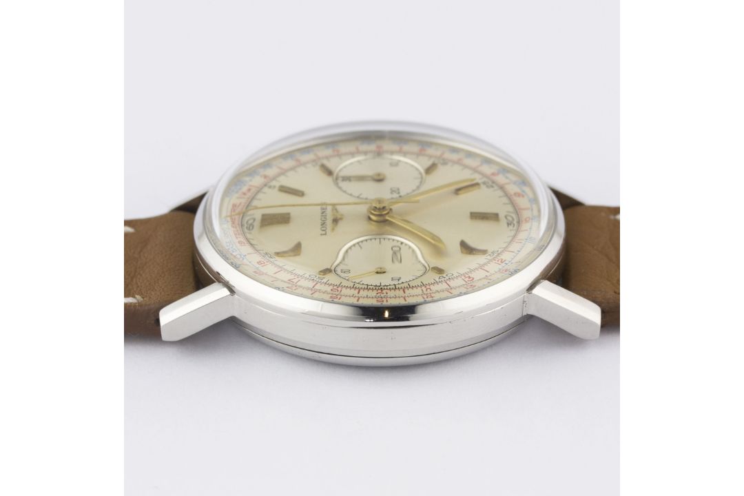 A RARE GENTLEMAN'S STAINLESS STEEL LONGINES FLYBACK CHRONOGRAPH WRIST WATCH CIRCA 1964, REF. 7414 - Image 11 of 11