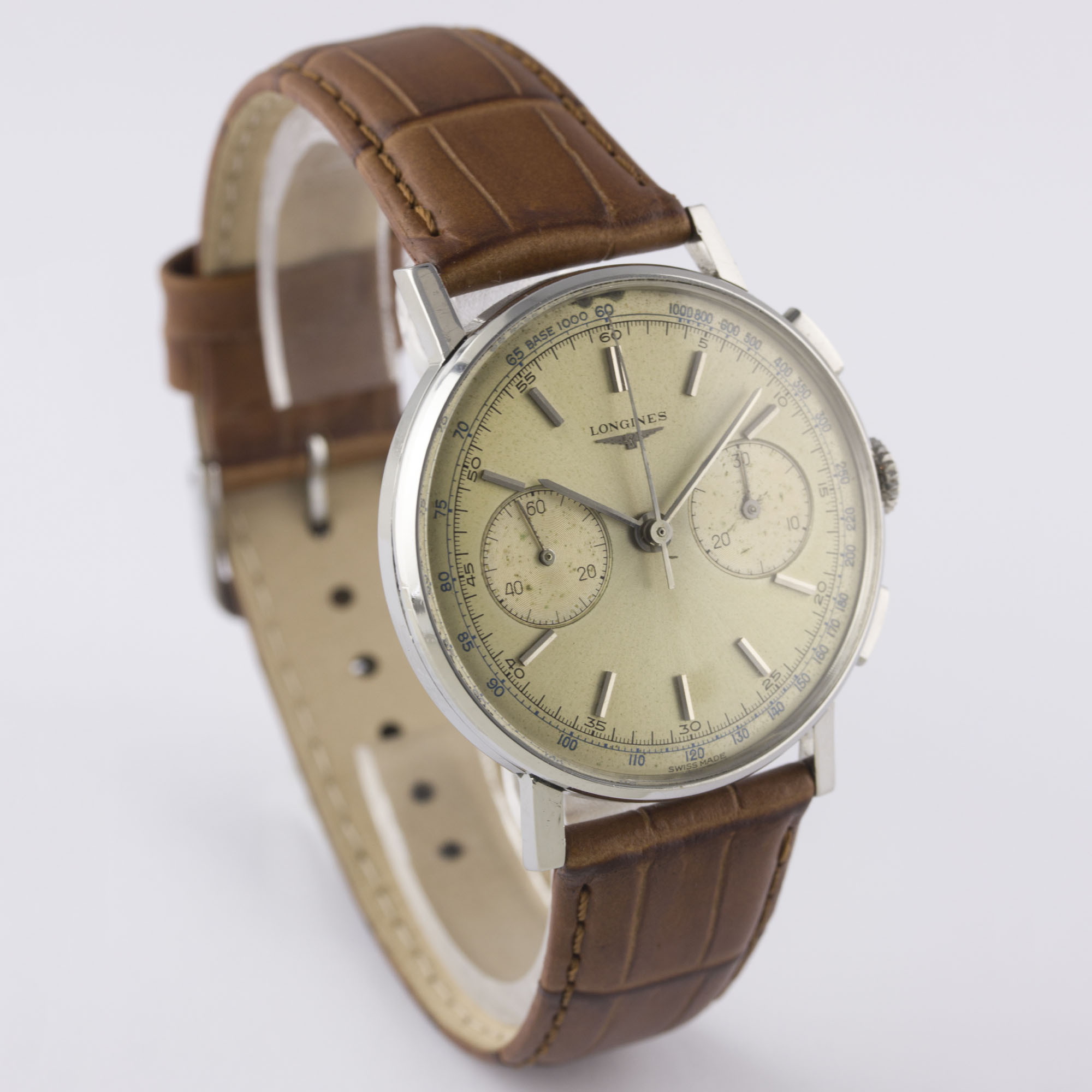 A GENTLEMAN'S STAINLESS STEEL LONGINES FLYBACK CHRONOGRAPH WRIST WATCH DATED 1964, REF. 7414 WITH - Image 5 of 11