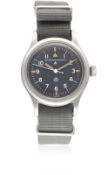 A RARE GENTLEMAN'S STAINLESS STEEL BRITISH MILITARY IWC MARK 11 RAF PILOTS WRIST WATCH DATED 1950