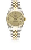 A MID SIZE STEEL & GOLD ROLEX OYSTER PERPETUAL DATEJUST BRACELET WATCH CIRCA 1984, REF. 68273