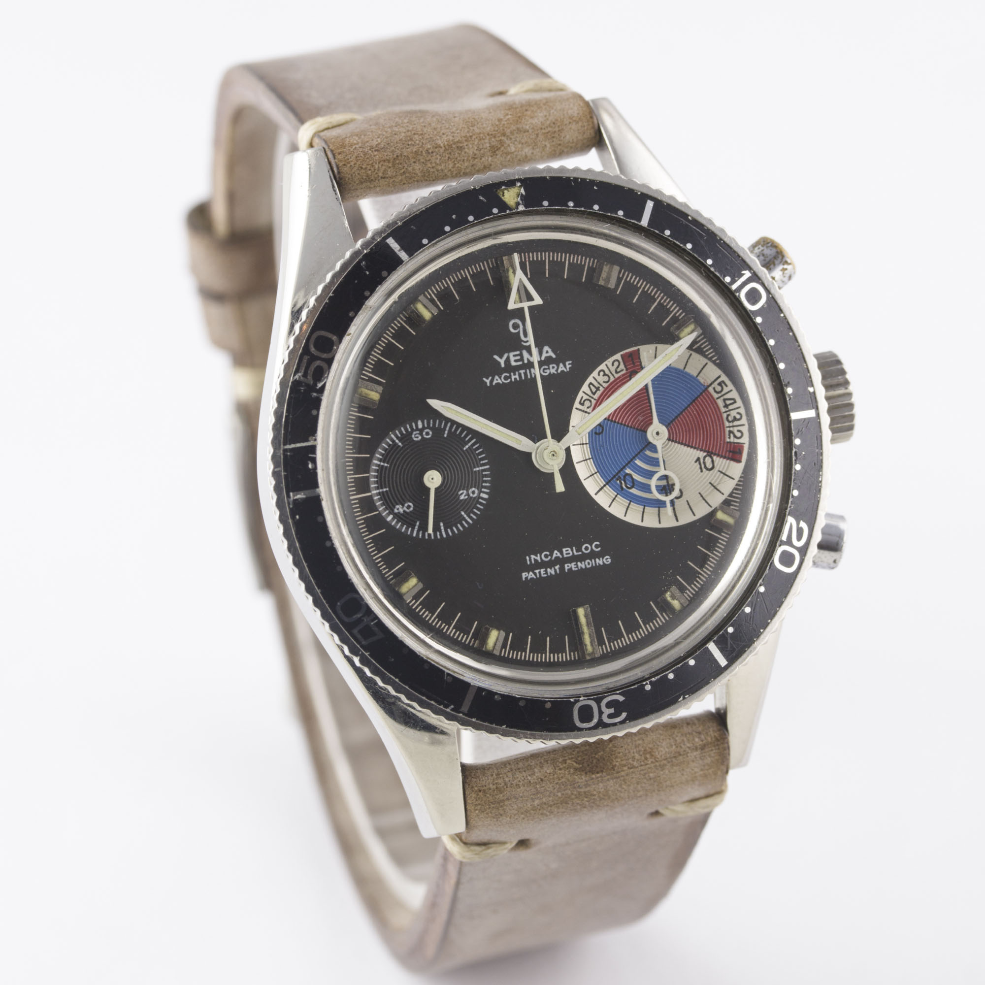 A RARE GENTLEMAN'S STAINLESS STEEL YEMA YACHTINGRAF CHRONOGRAPH WRIST WATCH CIRCA 1967 Movement: - Image 6 of 11