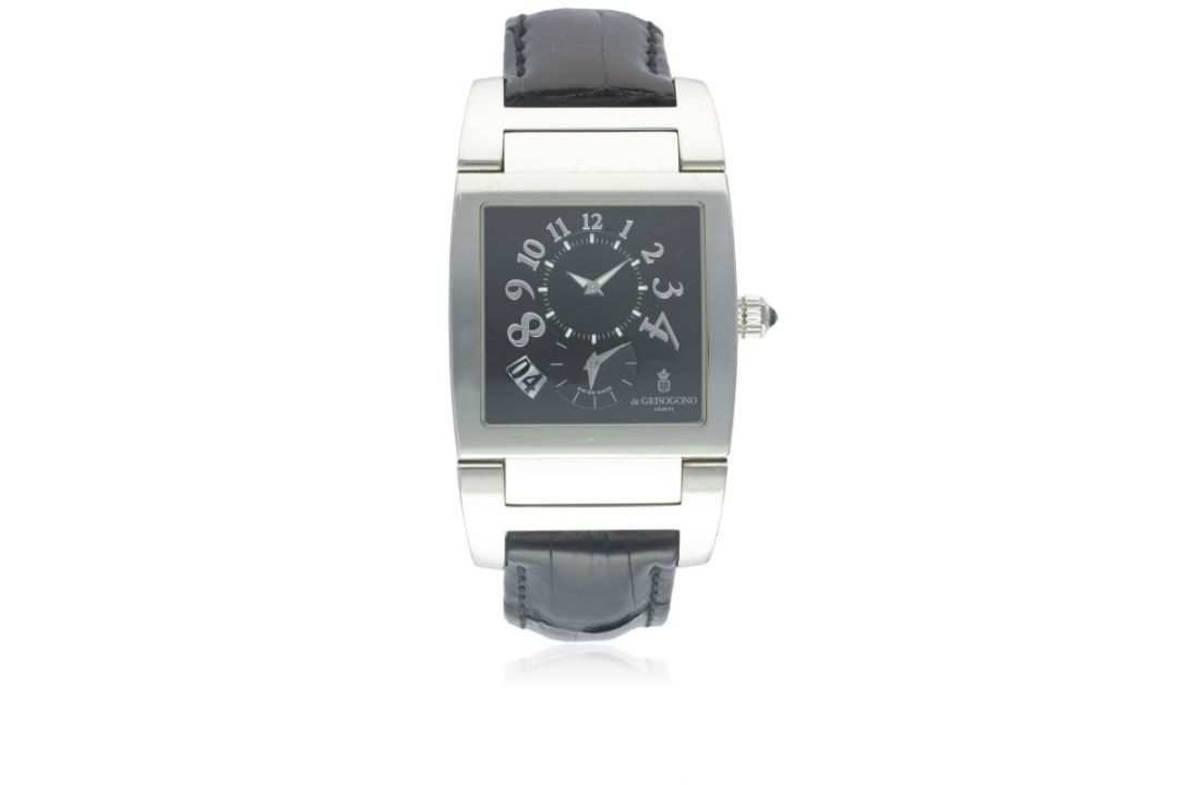 A GENTLEMAN'S STAINLESS STEEL DE GRISOGONO INSTUMENTO NO UNO WRIST WATCH CIRCA 2000s, REF. 1300-3