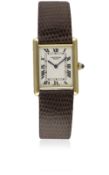 A GENTLEMAN'S 18K SOLID GOLD CARTIER PARIS TANK LOUIS MECANIQUE WRIST WATCH CIRCA 1990s, REF. 1600