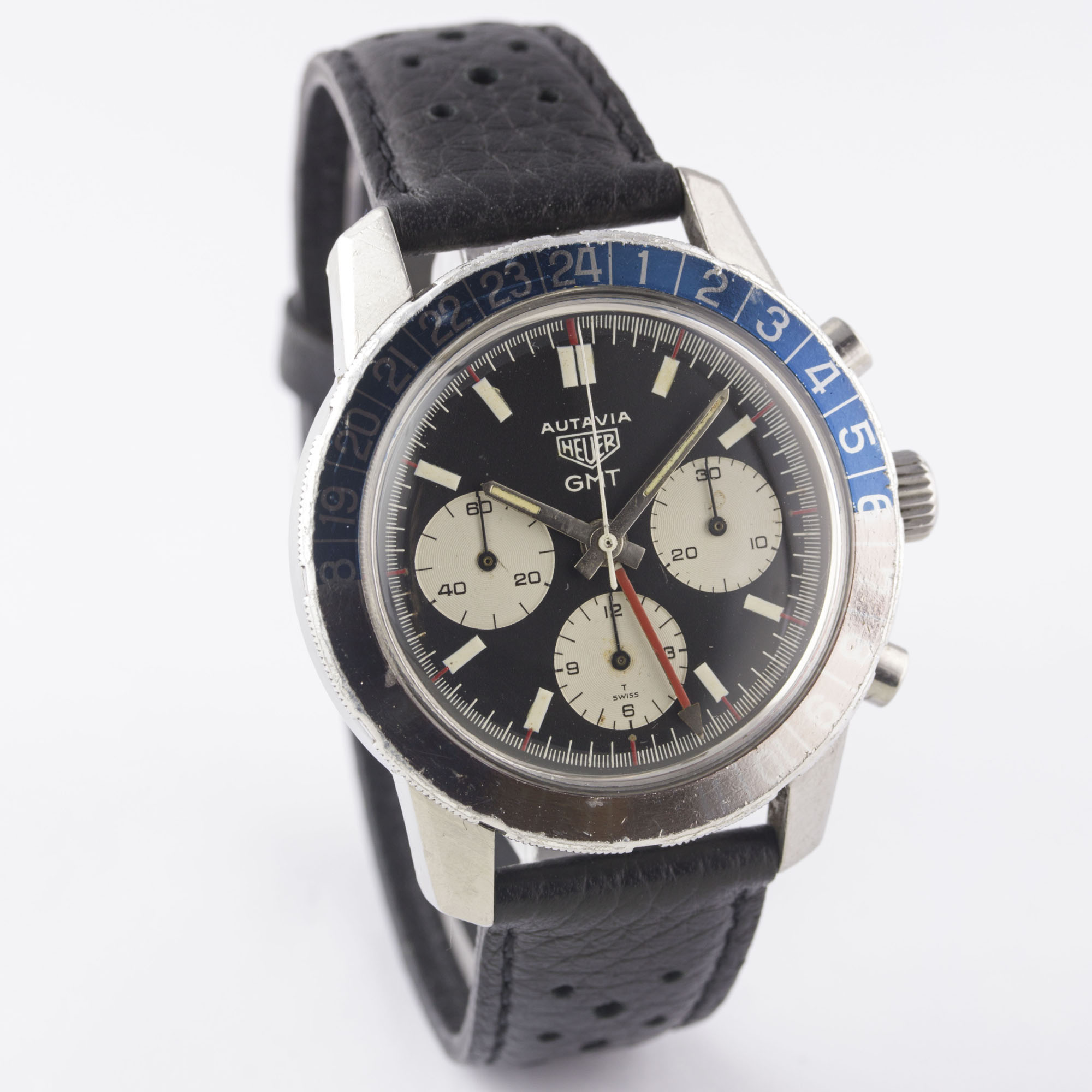 A VERY RARE GENTLEMAN'S STAINLESS STEEL HEUER AUTAVIA GMT CHRONOGRAPH WRIST WATCH  CIRCA 1968, - Image 6 of 9