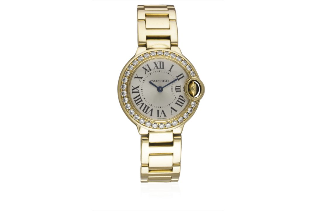 A FINE LADIES 18K SOLID GOLD & DIAMOND CARTIER BALLON BLEU BRACELET WATCH CIRCA 2007, REF. 3006 WITH - Image 1 of 7