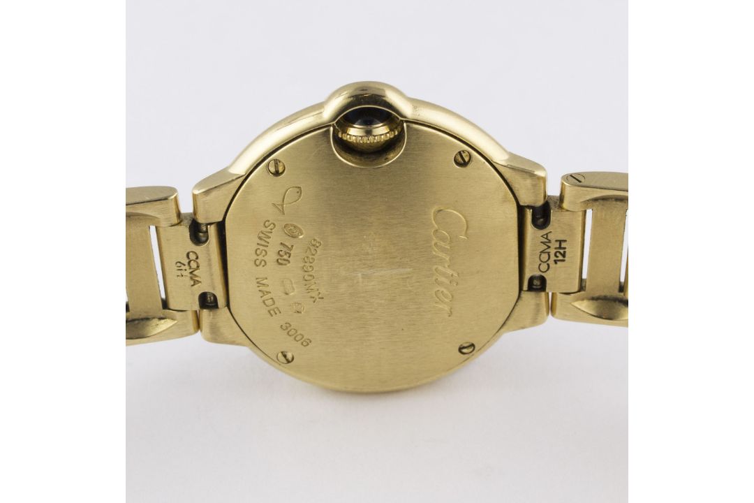 A FINE LADIES 18K SOLID GOLD & DIAMOND CARTIER BALLON BLEU BRACELET WATCH CIRCA 2007, REF. 3006 WITH - Image 6 of 7