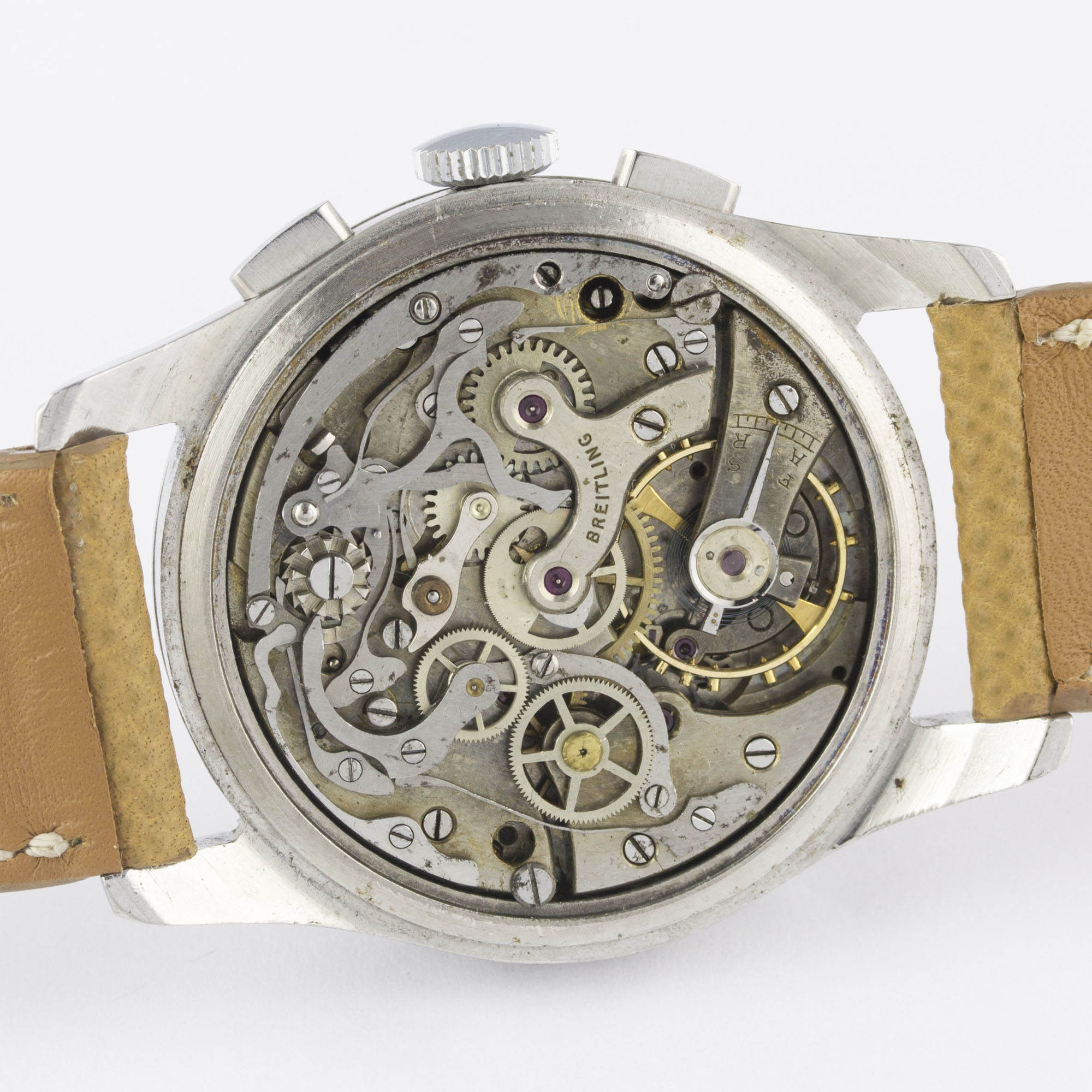 A RARE GENTLEMAN'S STAINLESS STEEL BREITLING DATORA TRIPLE CALENDAR CHRONOGRAPH WRIST WATCH CIRCA - Image 8 of 11