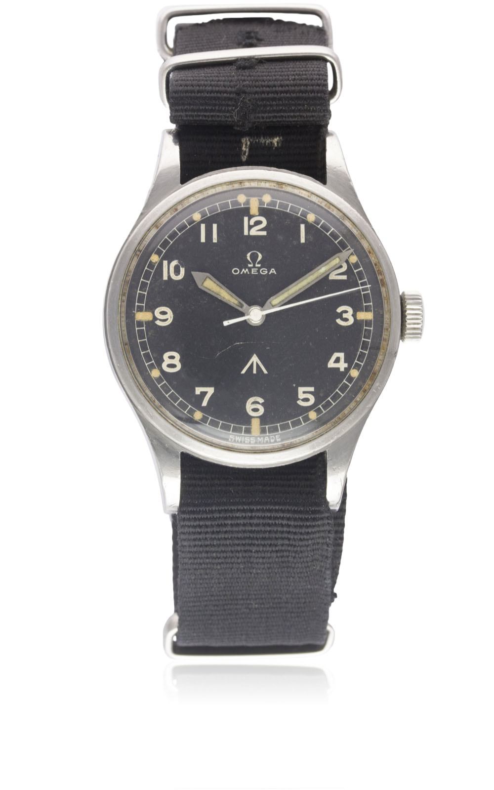 A RARE GENTLEMAN'S STAINLESS STEEL BRITISH MILITARY OMEGA RAF PILOTS WRIST WATCH DATED 1953, REF. - Image 2 of 2