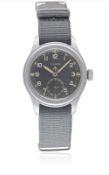 A GENTLEMAN'S STAINLESS STEEL BRITISH MILITARY TIMOR W.W.W. WRIST WATCH CIRCA 1940s, PART OF THE 