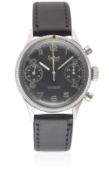A RARE GENTLEMAN'S STAINLESS STEEL GERMAN MILITARY HANHART FLIEGER FLYBACK CHRONOGRAPH WRIST WATCH