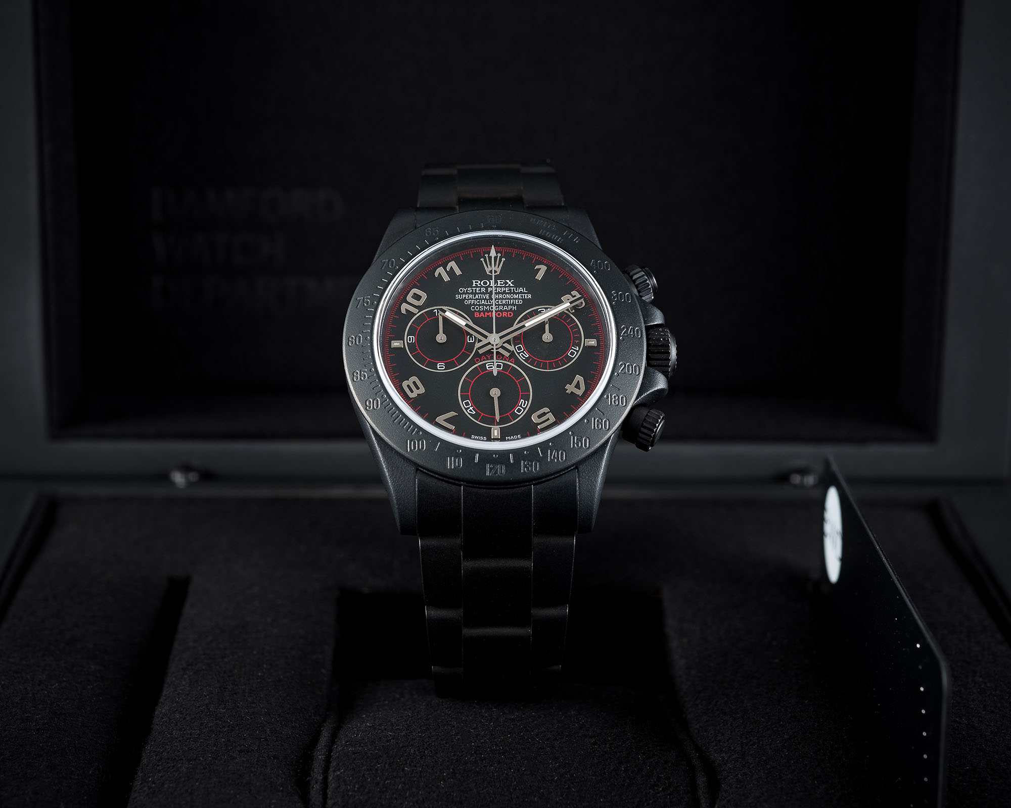A GENTLEMAN'S PVD COATED STAINLESS STEEL BAMFORD ROLEX OYSTER PERPETUAL COSMOGRAPH DAYTONA