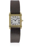 A LADIES 18K SOLID GOLD CARTIER PARIS TANK CHINOISE WRIST WATCH CIRCA 1990s Movement: Quartz, signed
