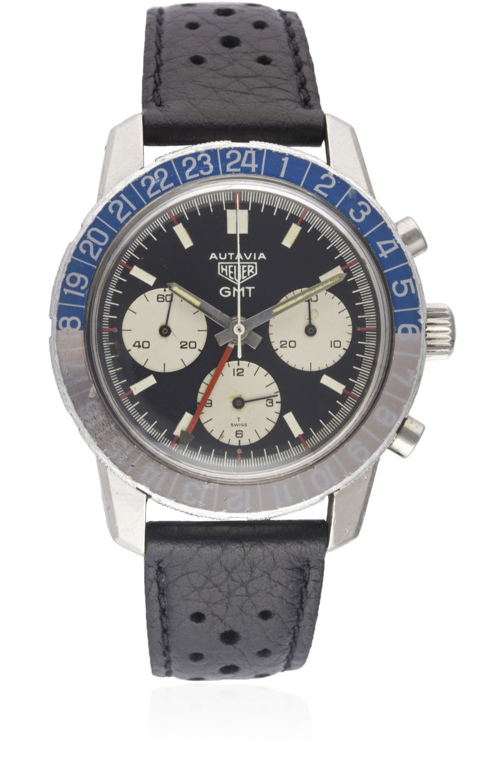 A VERY RARE GENTLEMAN'S STAINLESS STEEL HEUER AUTAVIA GMT CHRONOGRAPH WRIST WATCH  CIRCA 1968, - Image 2 of 9