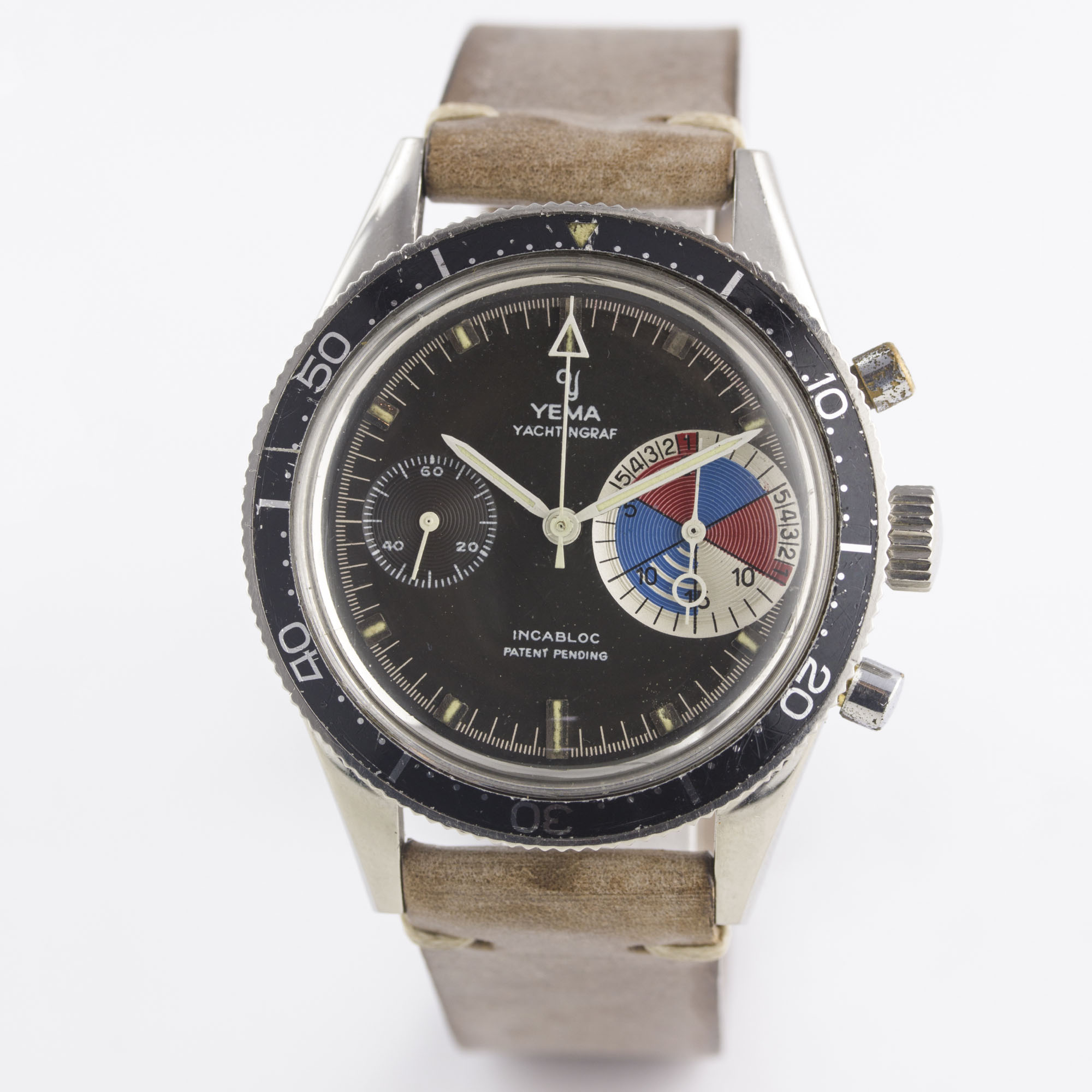 A RARE GENTLEMAN'S STAINLESS STEEL YEMA YACHTINGRAF CHRONOGRAPH WRIST WATCH CIRCA 1967 Movement: - Image 3 of 11