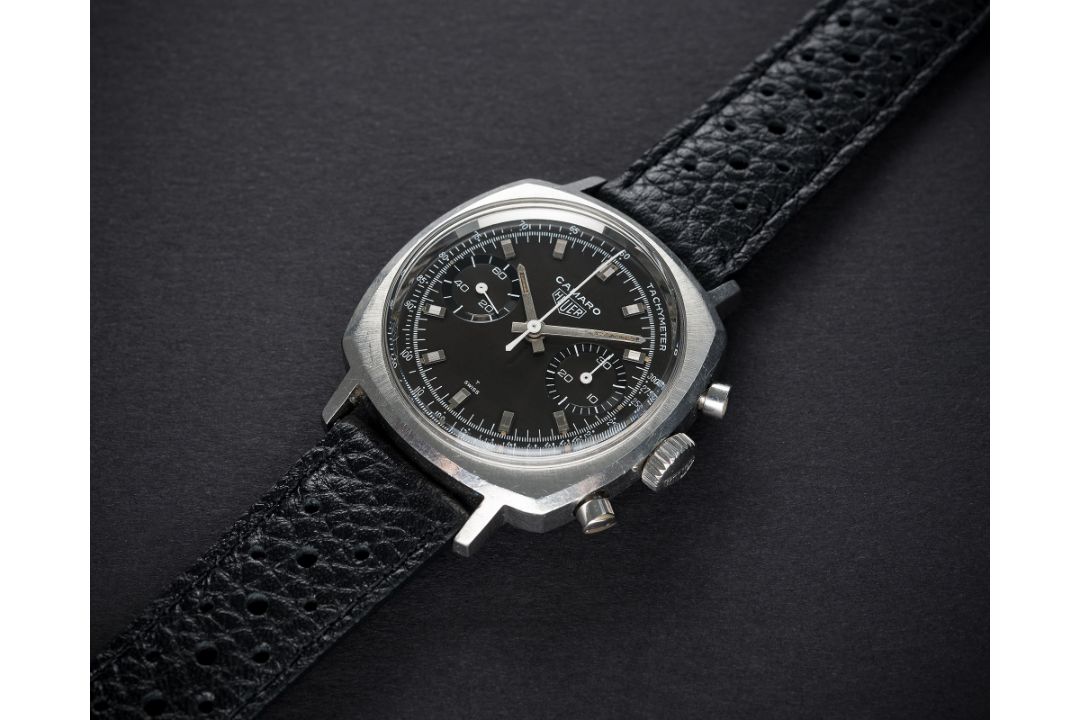 A RARE GENTLEMAN'S STAINLESS STEEL HEUER CAMARO CHRONOGRAPH WRIST WATCH CIRCA 1970, REF. 7743NT WITH - Image 1 of 2