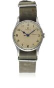 A GENTLEMAN'S BRITISH MILITARY OMEGA RAF PILOTS WRIST WATCH CIRCA 1943 Movement: 16J, manual wind,