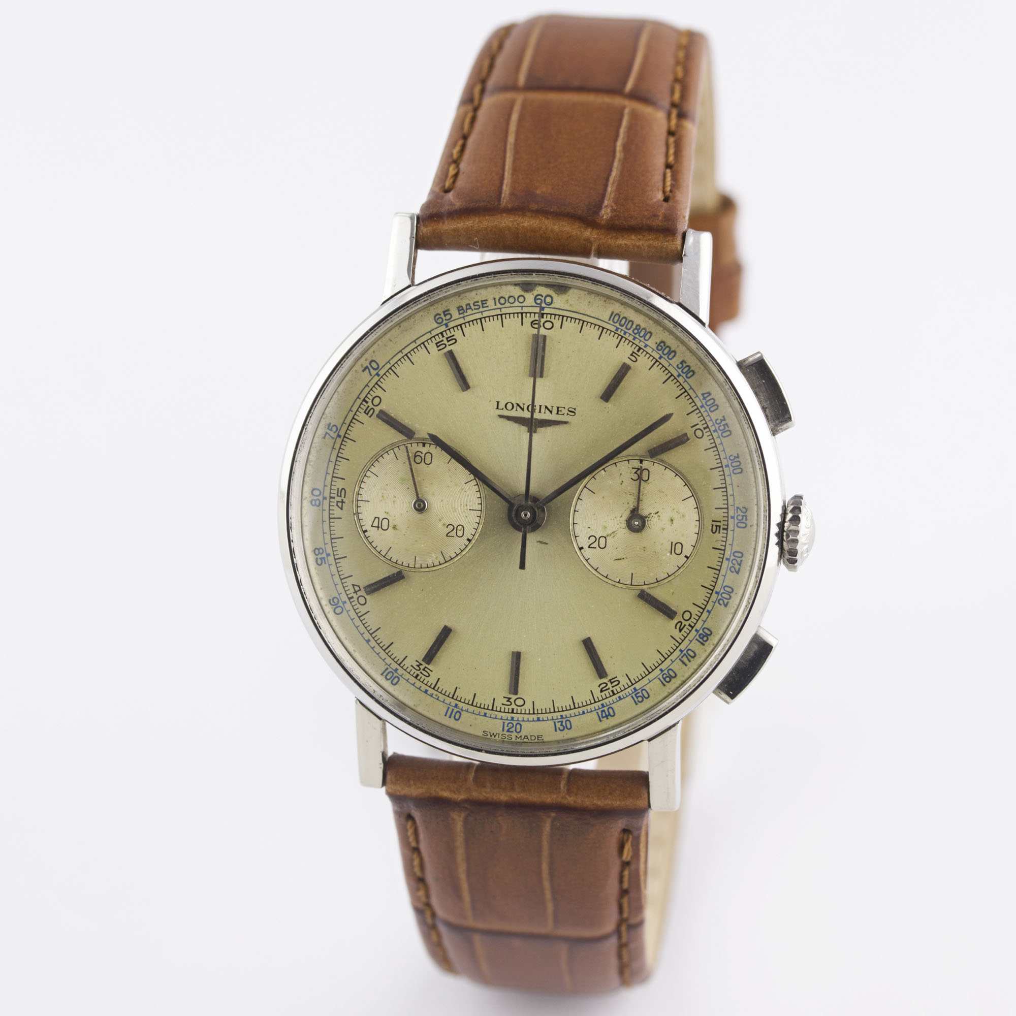 A GENTLEMAN'S STAINLESS STEEL LONGINES FLYBACK CHRONOGRAPH WRIST WATCH DATED 1964, REF. 7414 WITH - Image 2 of 11