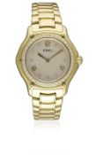 A LADIES 18K SOLID GOLD & DIAMOND EBEL 1911 BRACELET WATCH CIRCA 2000s, REF. E8090224 WITH