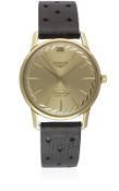 A GENTLEMAN'S 9CT SOLID GOLD LONGINES FLAGSHIP AUTOMATIC WRIST WATCH CIRCA 1960s, WITH SOLID GOLD