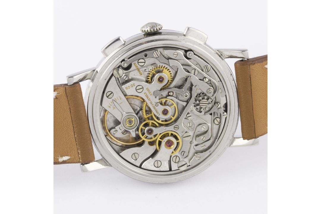 A RARE GENTLEMAN'S STAINLESS STEEL LONGINES FLYBACK CHRONOGRAPH WRIST WATCH CIRCA 1964, REF. 7414 - Image 8 of 11