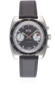 A GENTLEMAN'S STAINLESS STEEL BWC CHRONOGRAPH WRIST WATCH CIRCA 1970s, WITH 